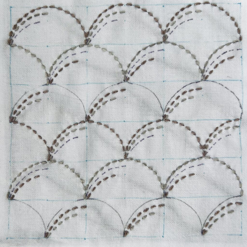 刺し子野分の刺し方画像