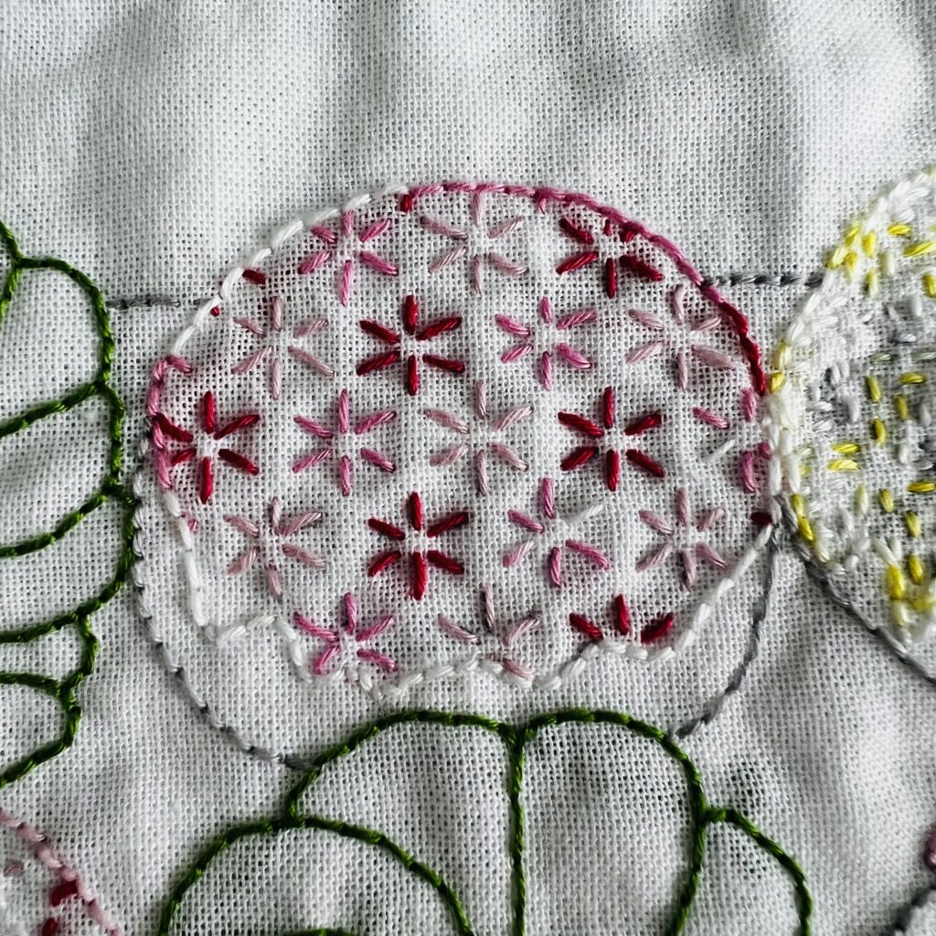 刺し子の小花刺し3 の画像