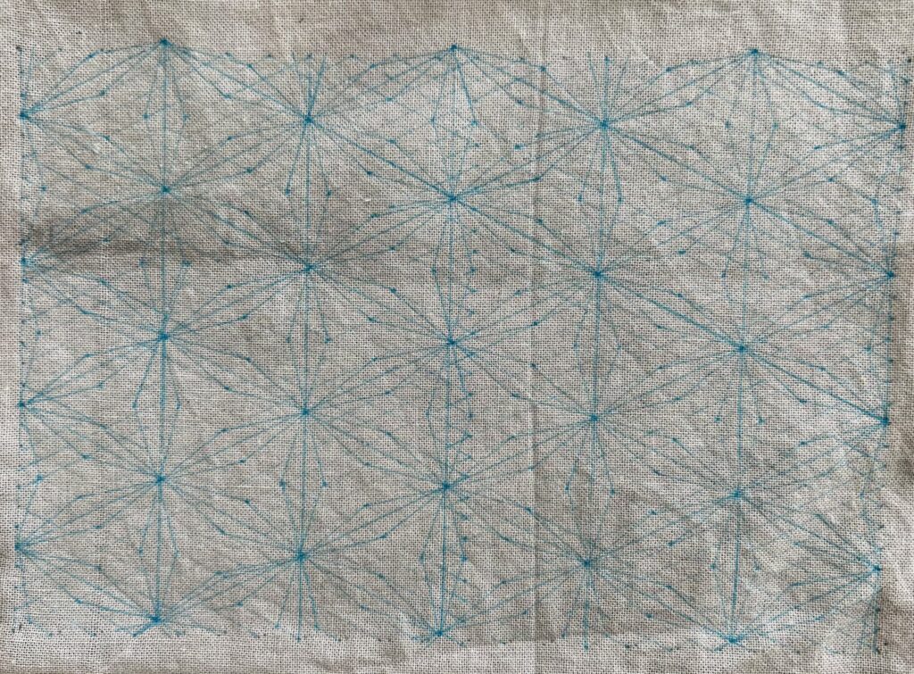 刺し子雪花絞り刺しの書き方画像