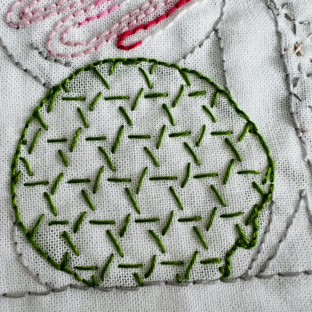 刺し子の一目籠目の画像