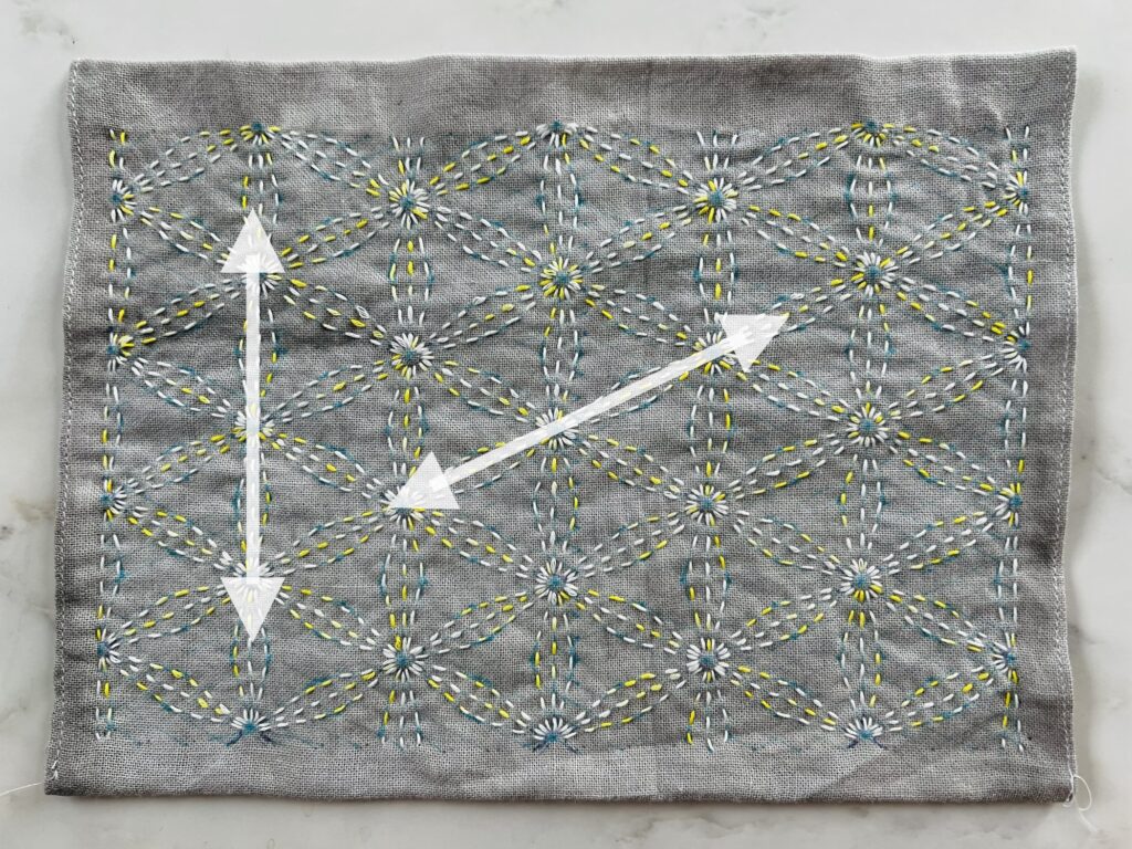 刺し子雪花絞りの刺し方画像