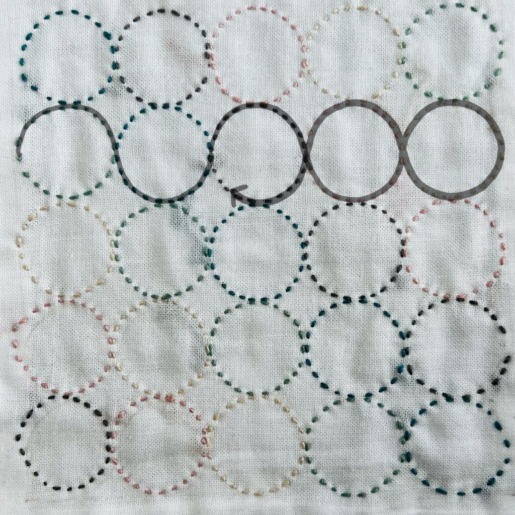 丸つなぎの刺し方画像