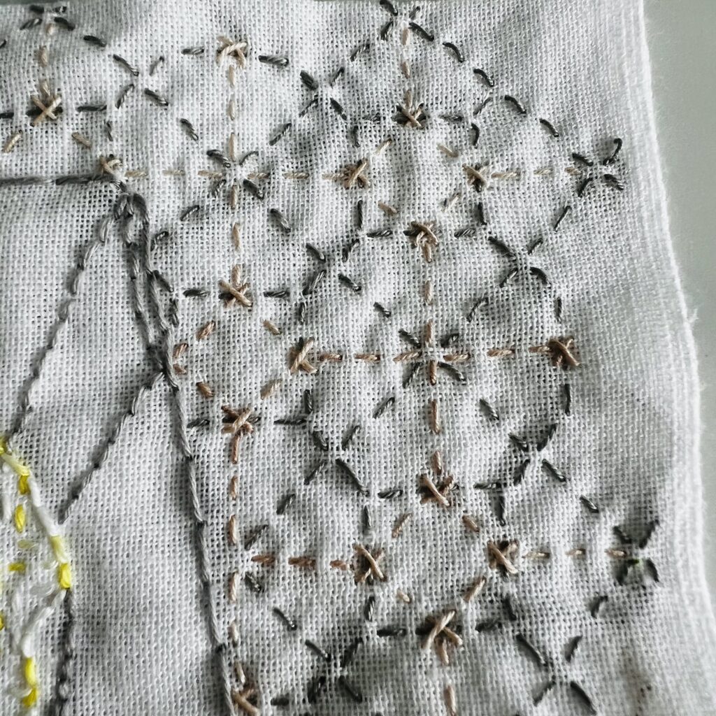 刺し子井桁八角の画像