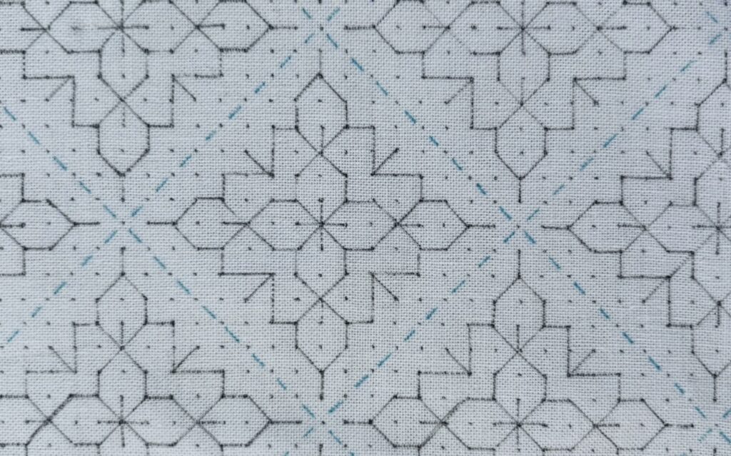 刺し子の花タイルの書き方画像