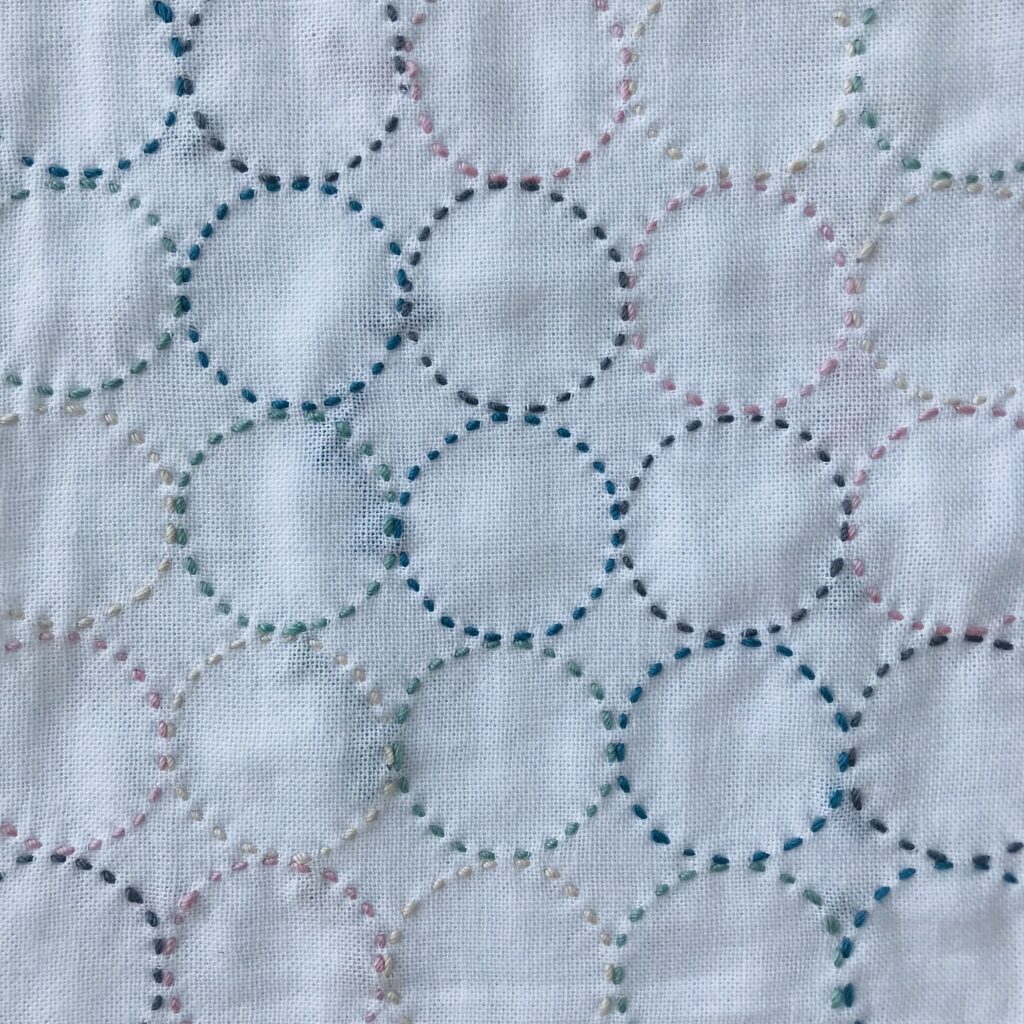 刺し子丸つなぎの裏側の画像