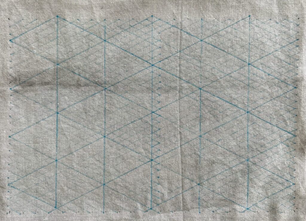 刺し子雪花絞り刺しの書き方画像