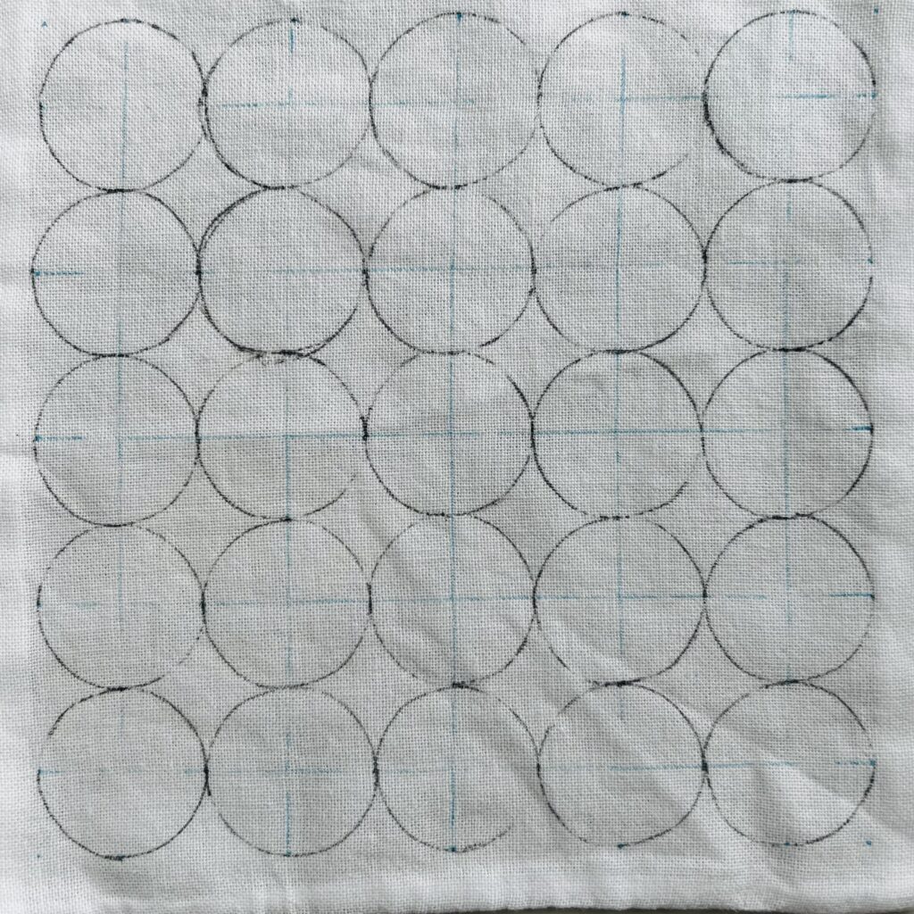 刺し子丸つなぎの下書き画像