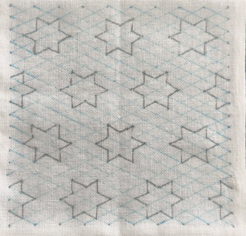 刺し子変わり亀甲図案の書き方画像