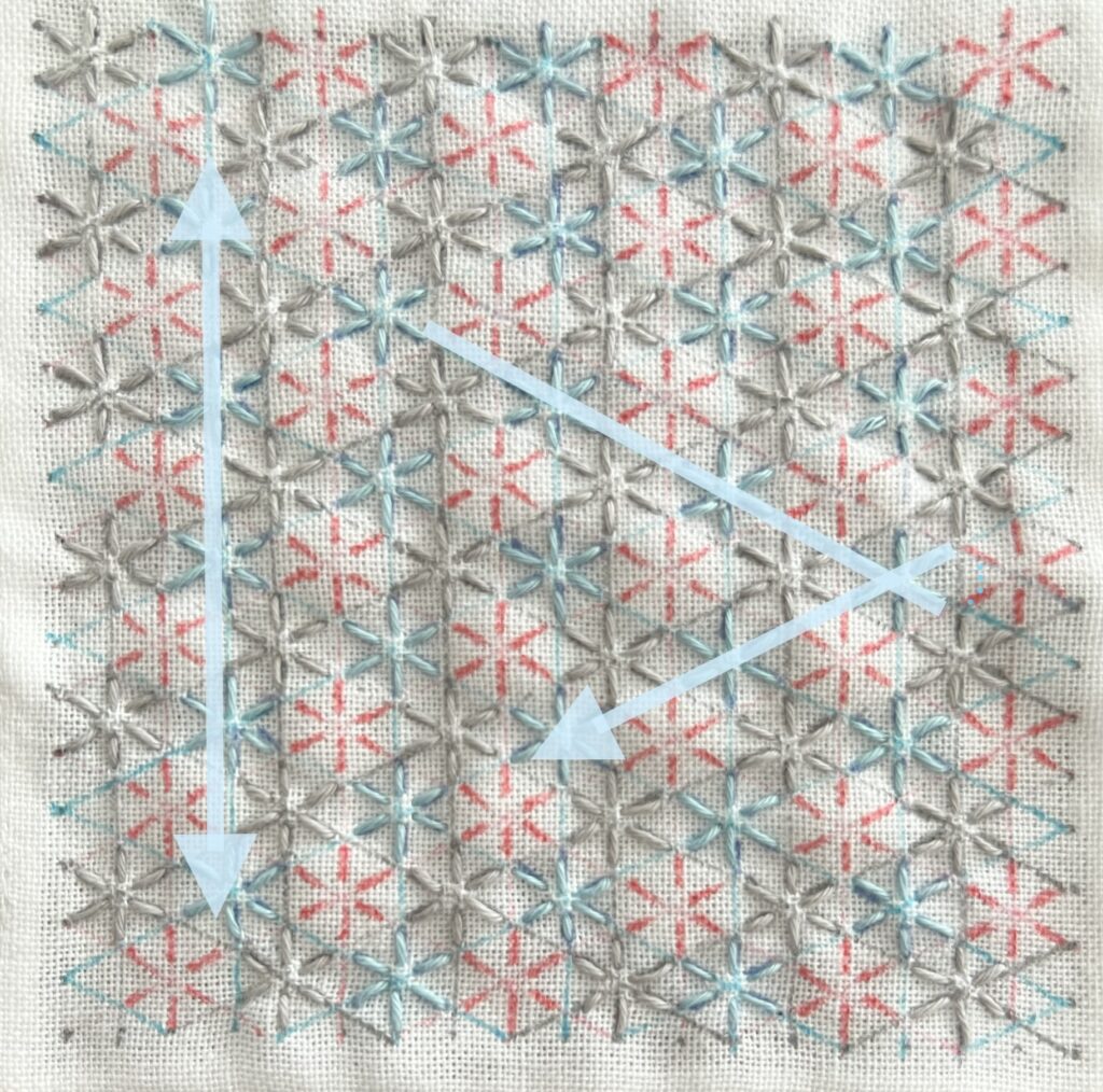 刺し子小花刺しの刺し方画像