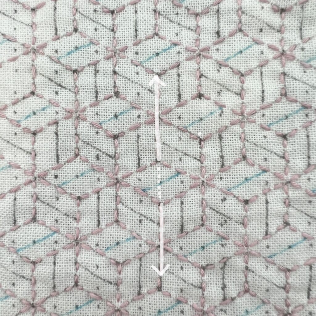 刺し子寄木の刺し方画像