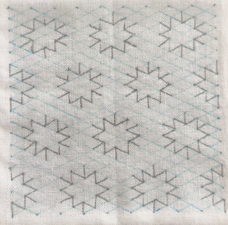 刺し子変わり亀甲図案の書き方画像