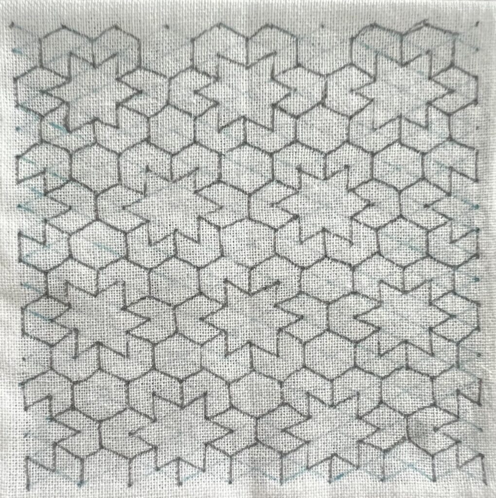 刺し子変わり亀甲の下書き画像