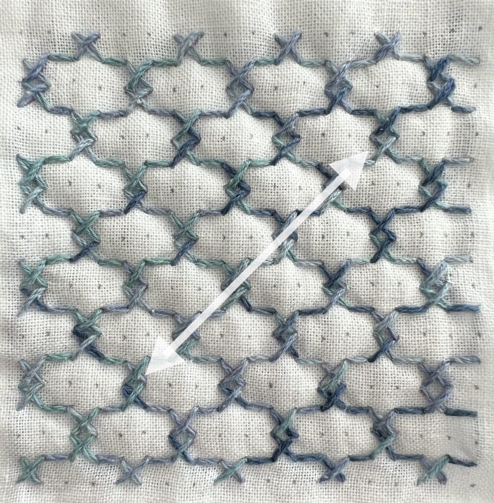 刺し子一目干網の刺し方画像