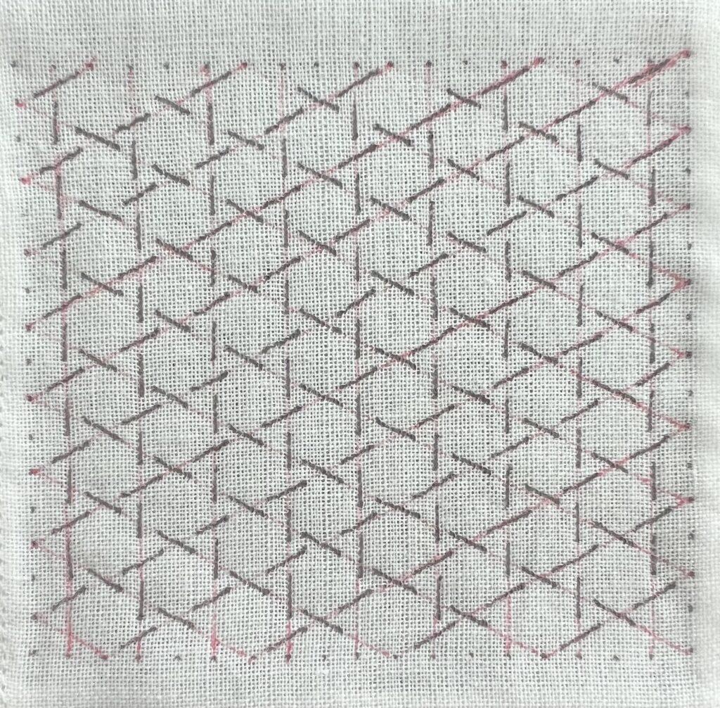 刺し子一目籠目の下書き画像