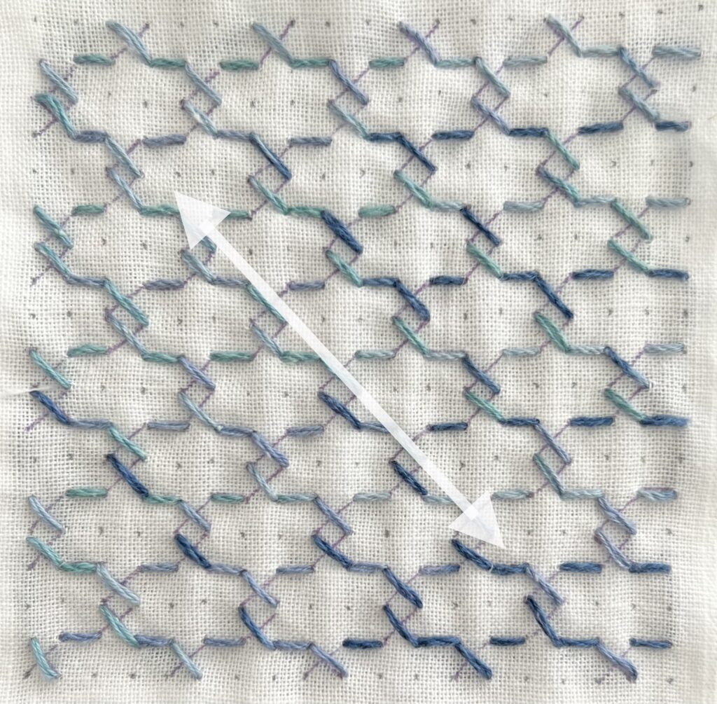 刺し子一目干網の刺し方画像