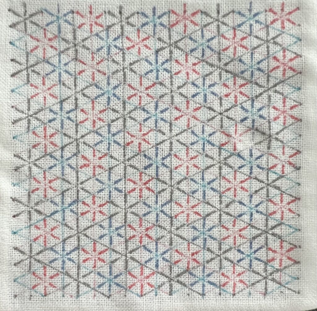 刺し子の小花刺しⅢの下書き画像