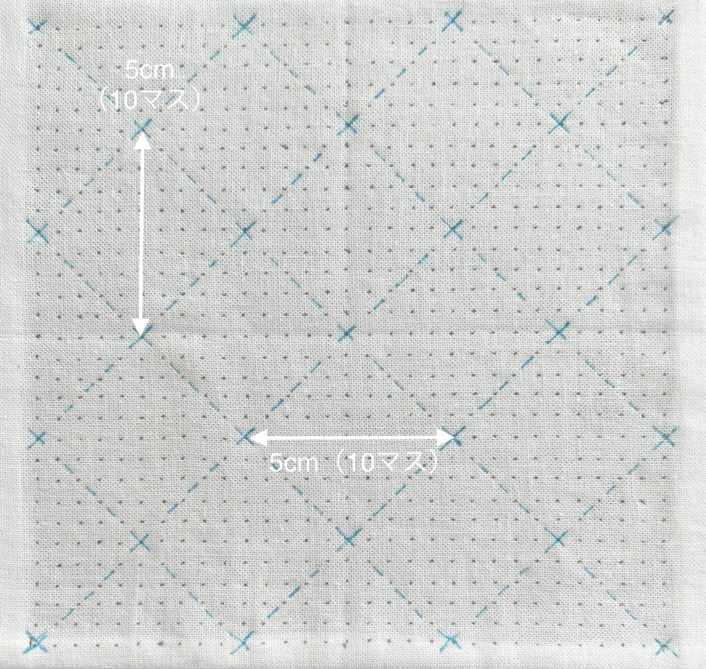 刺し子三重菱つなぎアレンジの書き方画像