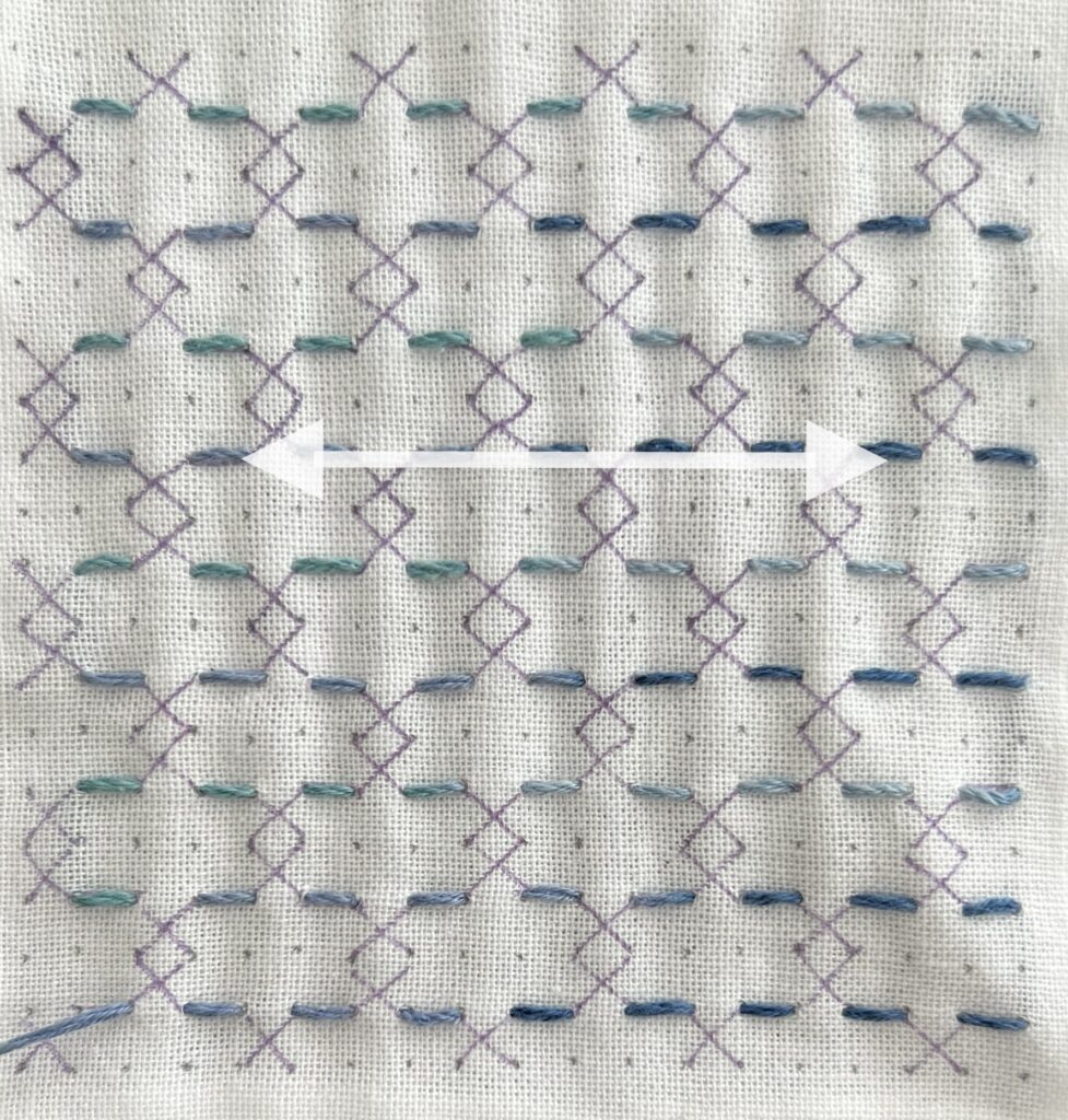 刺し子一目干網の刺し方画像