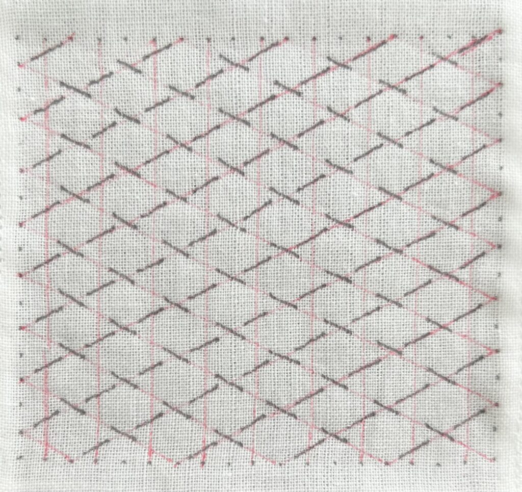 刺し子一目籠目の書き方画像