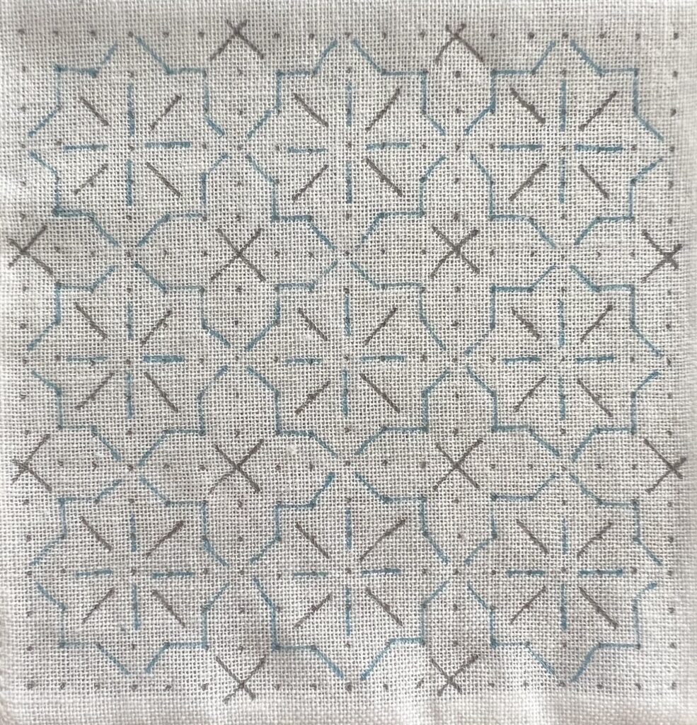 刺し子花車の下書き画像