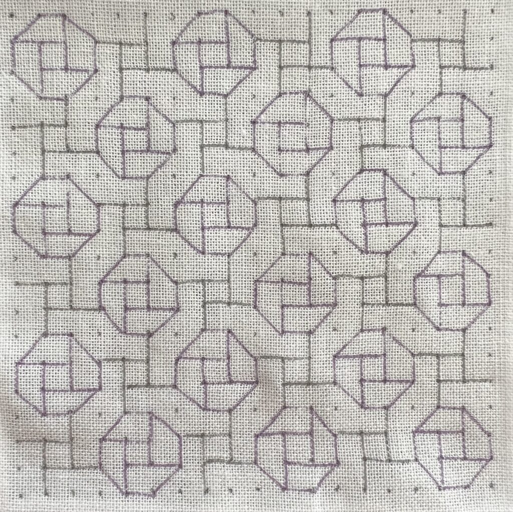 刺し子ローズガーデンの下書き画像