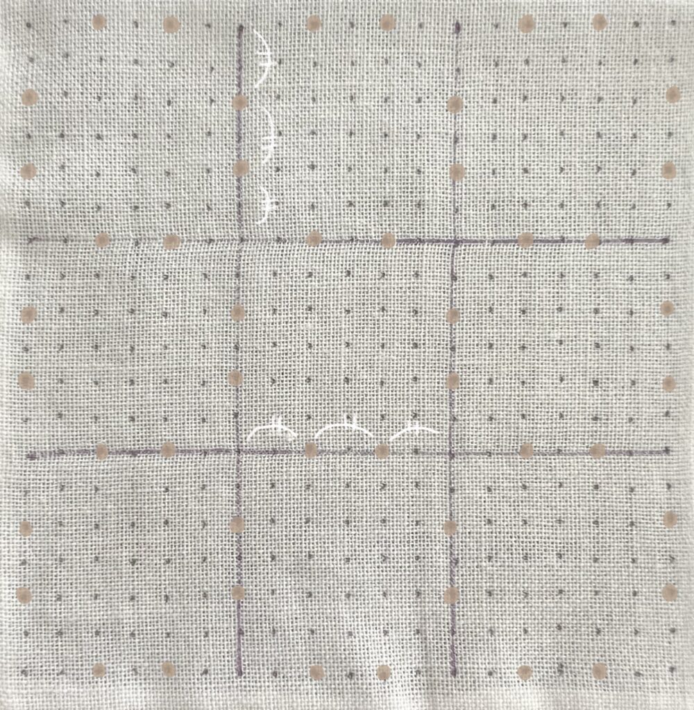 0.5㎝方眼で作る比翼井桁の書き方画像