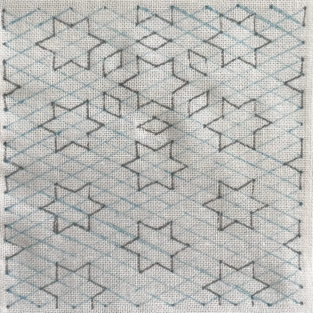 刺し子の星と三菱の書き方画像