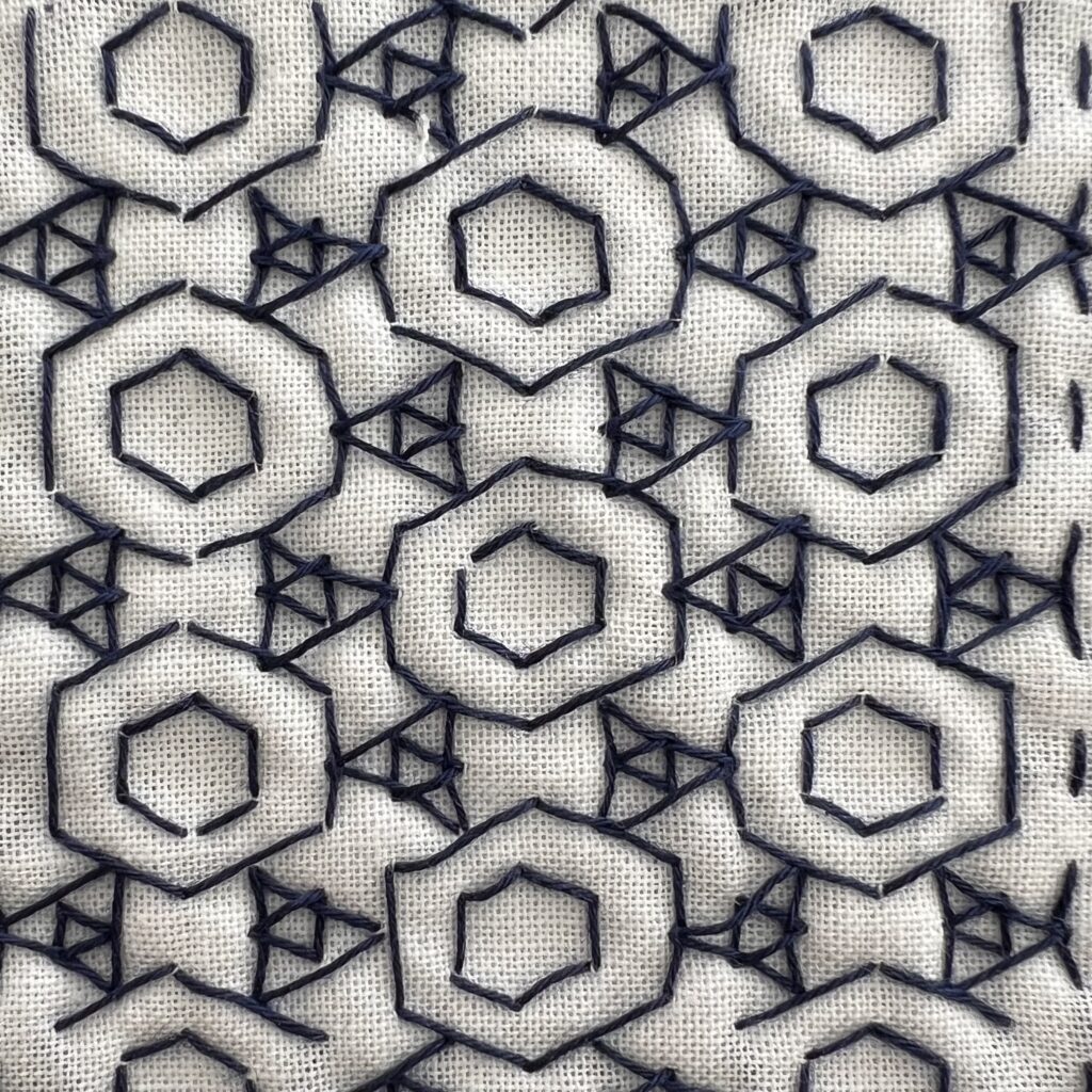 刺し子の星と三菱の裏側画像