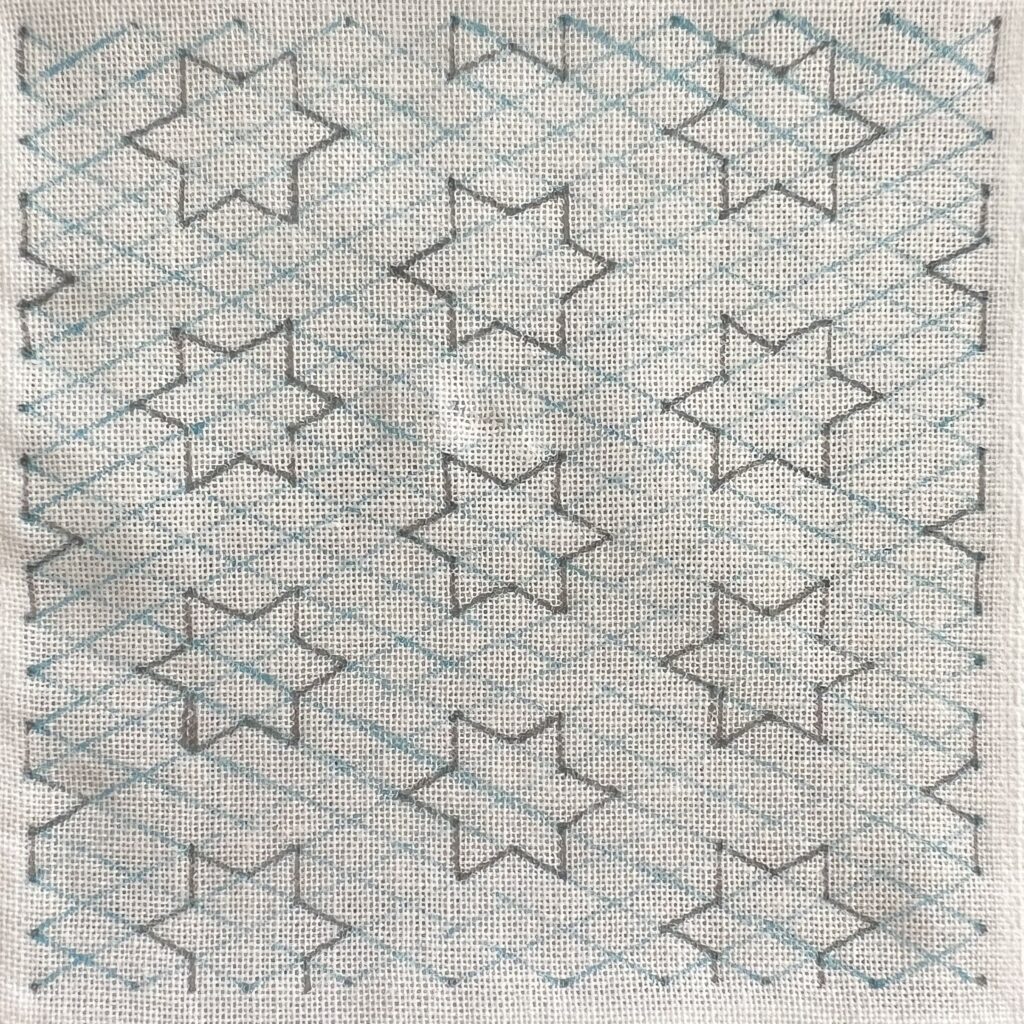 刺し子の星と三菱の書き方画像