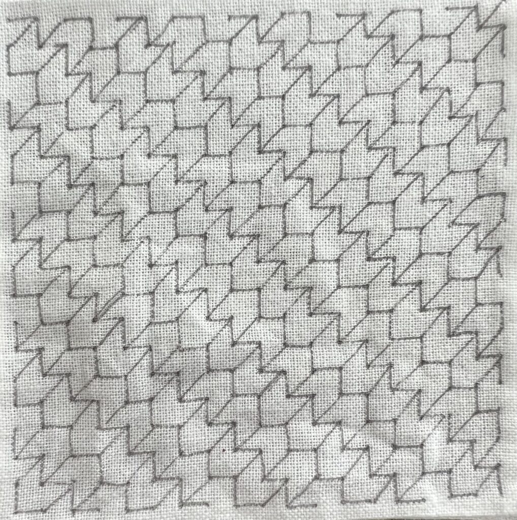 刺し子矢羽根の下書き画像