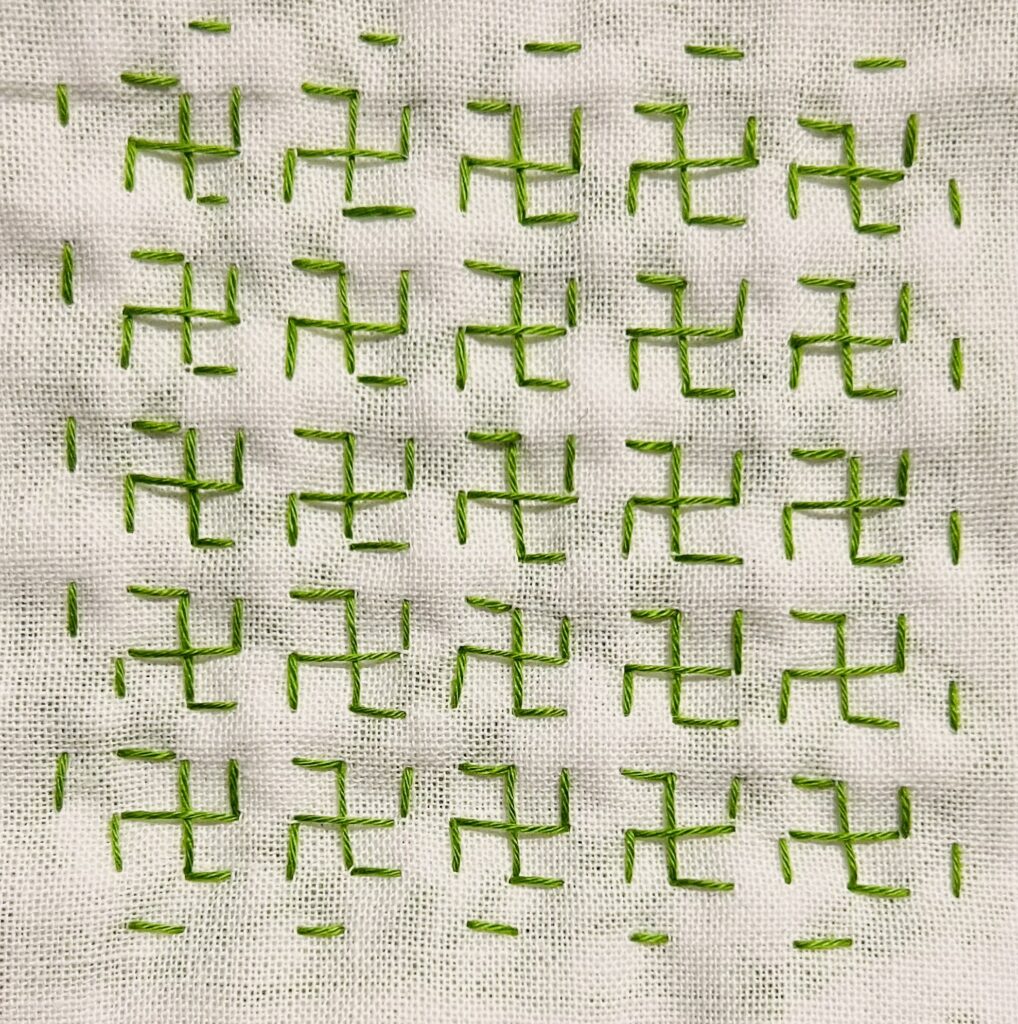 刺し子ローズガーデンの裏側画像