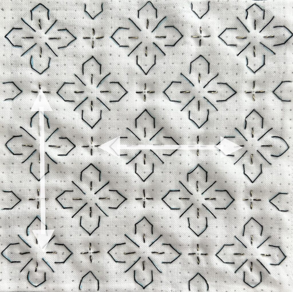 花の刺し子Iの刺し方画像