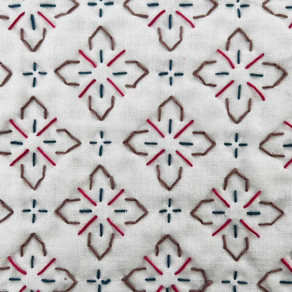 花の刺し子Iの画像