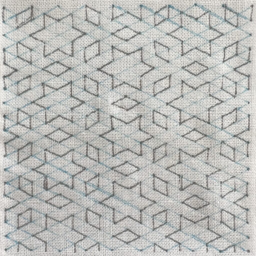 刺し子の星と三菱の下書き画像