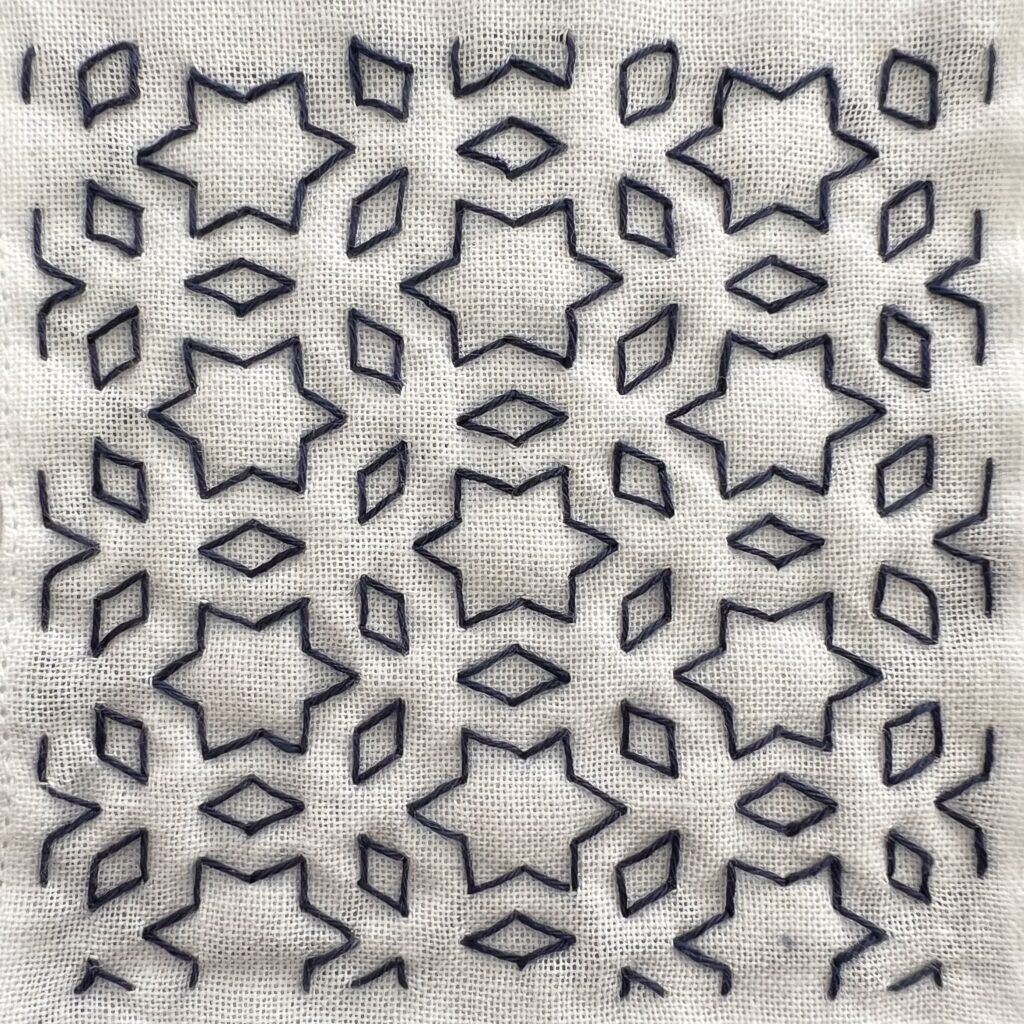 刺し子の星と三菱の画像