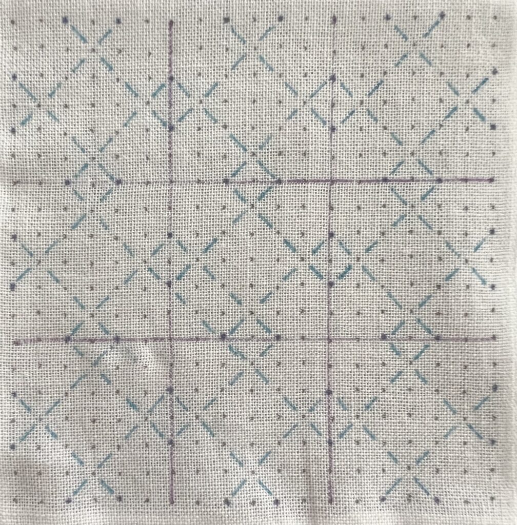 0.5㎝方眼で描く比翼井桁の下書き画像