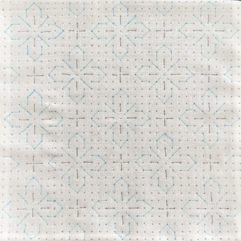 花の刺し子Iの下書き画像