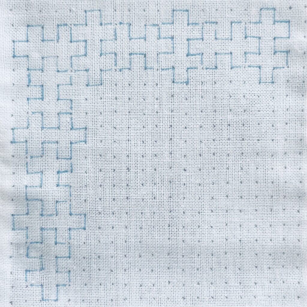 刺し子の変わり卍つなぎの描き方画像