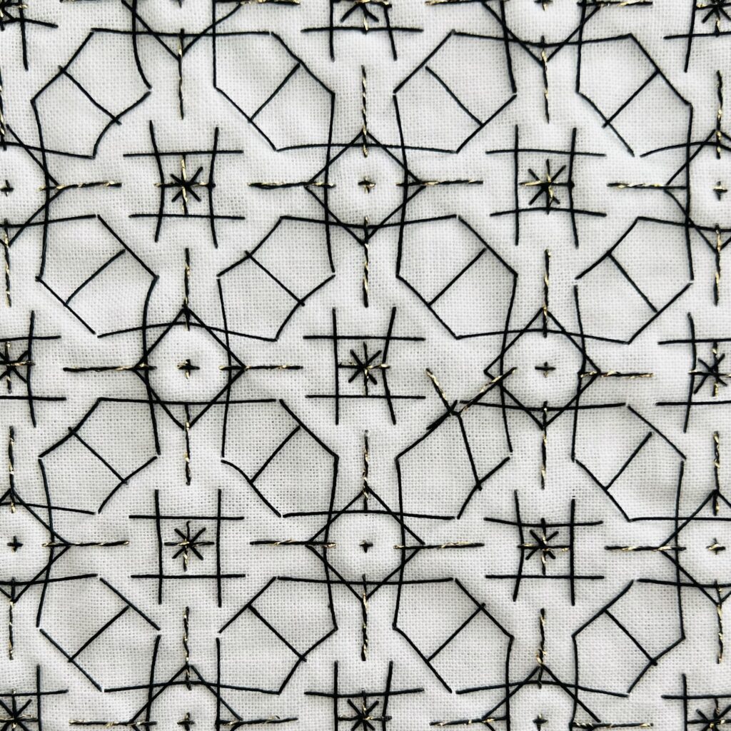 花の刺し子の裏側画像