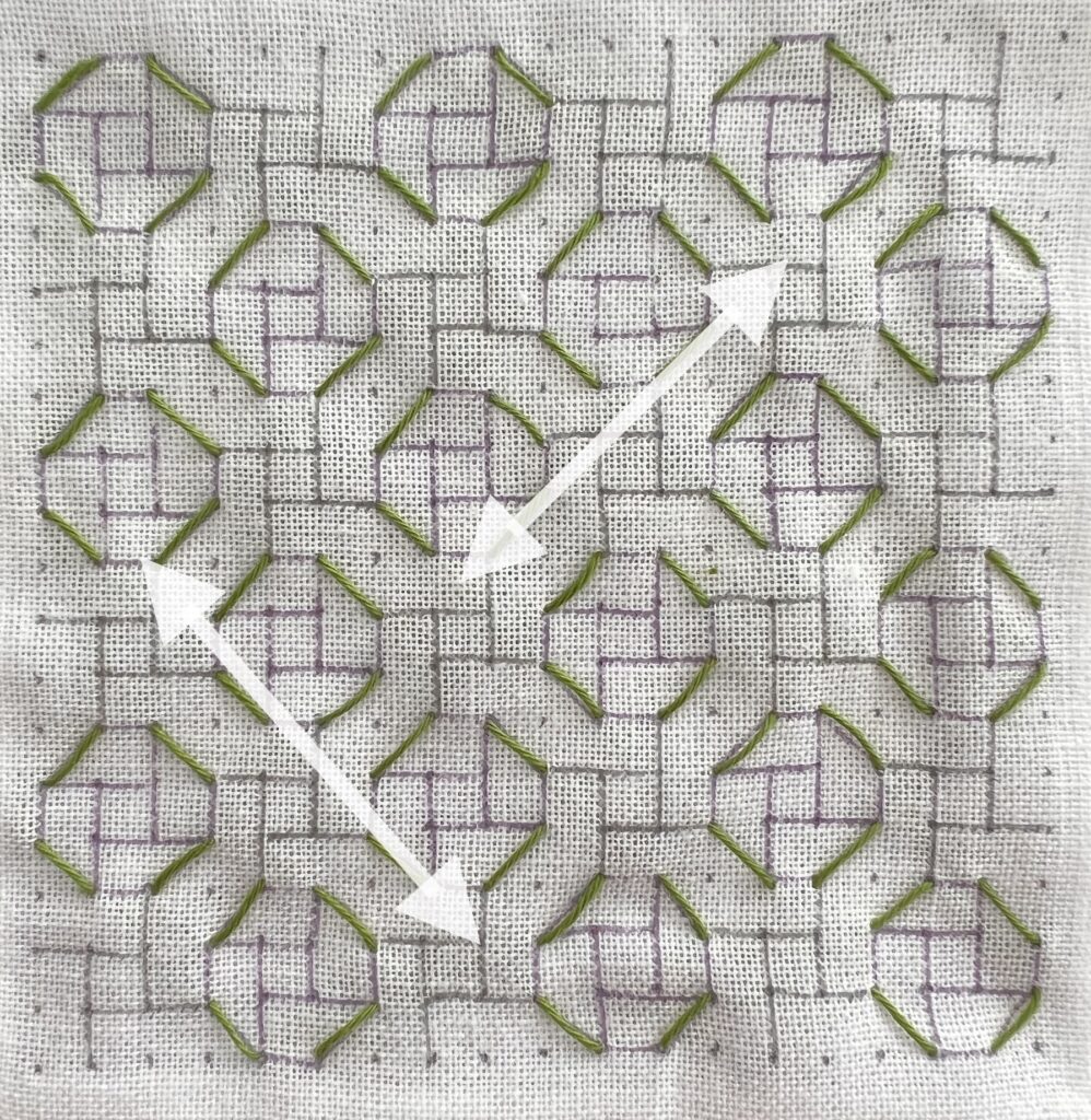 刺し子ローズガーデンの刺し方画像