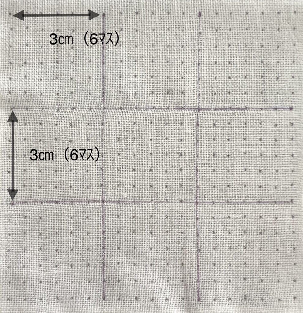 0.5㎝方眼で作る比翼井桁の書き方画像