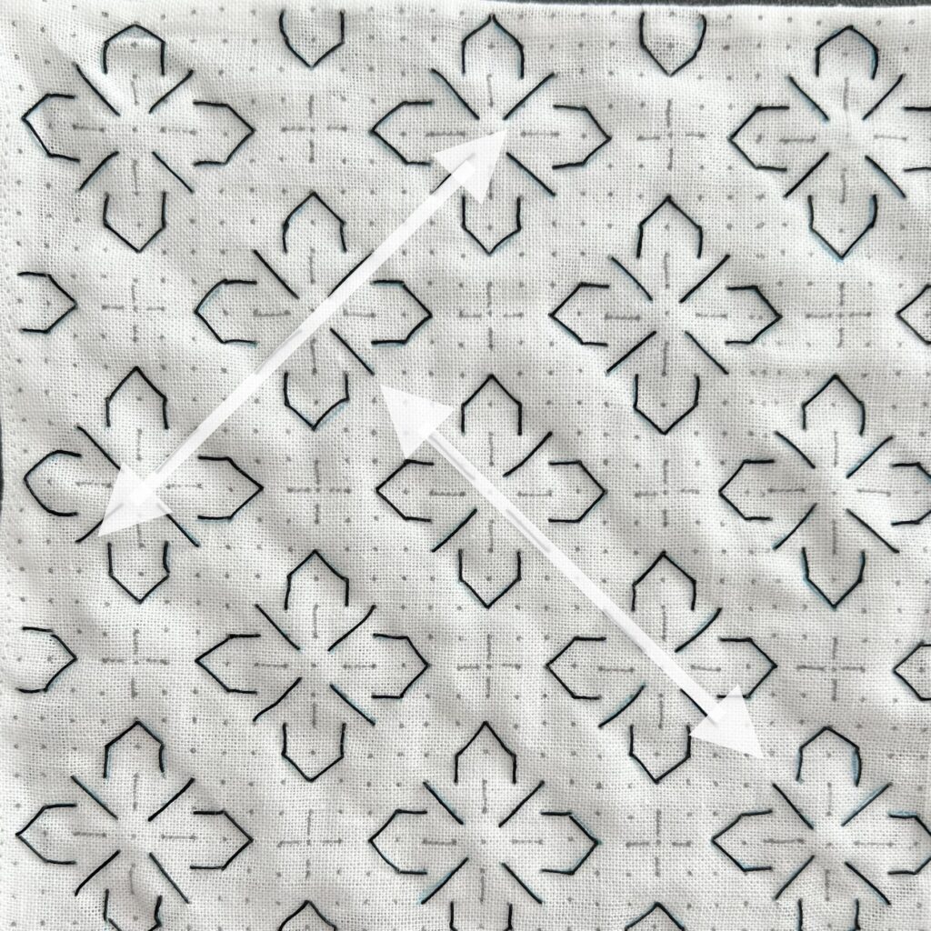 花の刺し子の刺し方画像