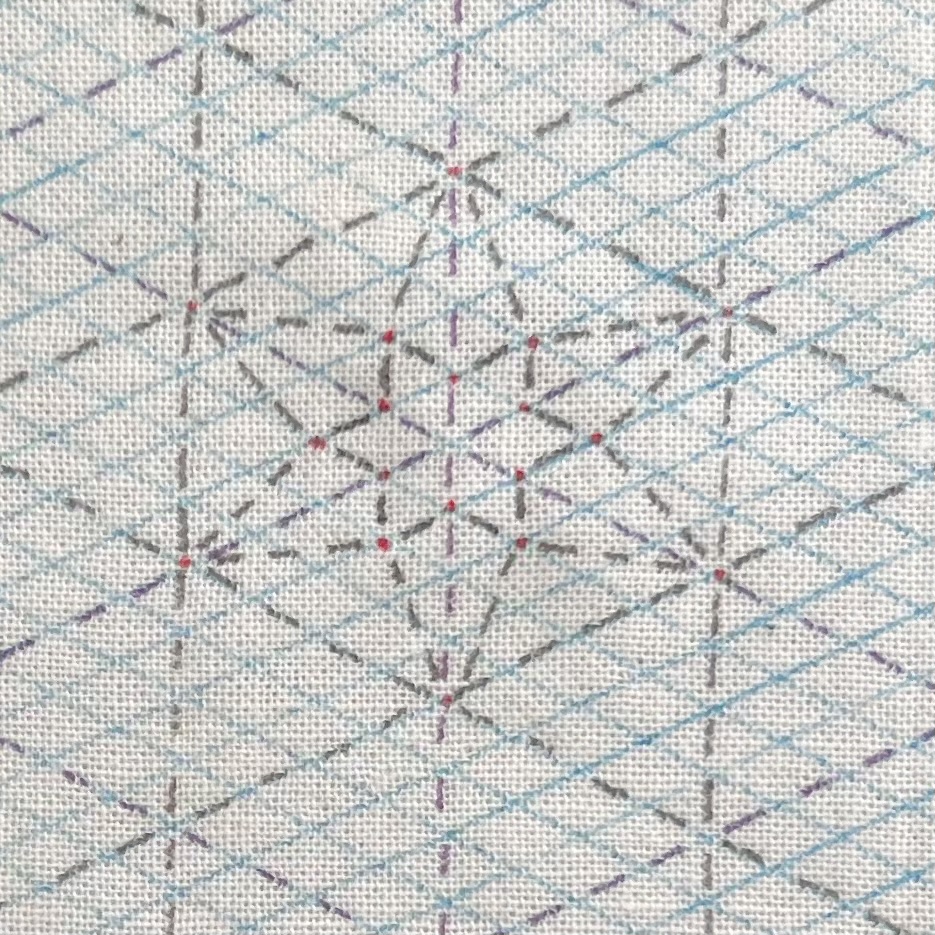 刺し子の重ねりんどうの描き方画像