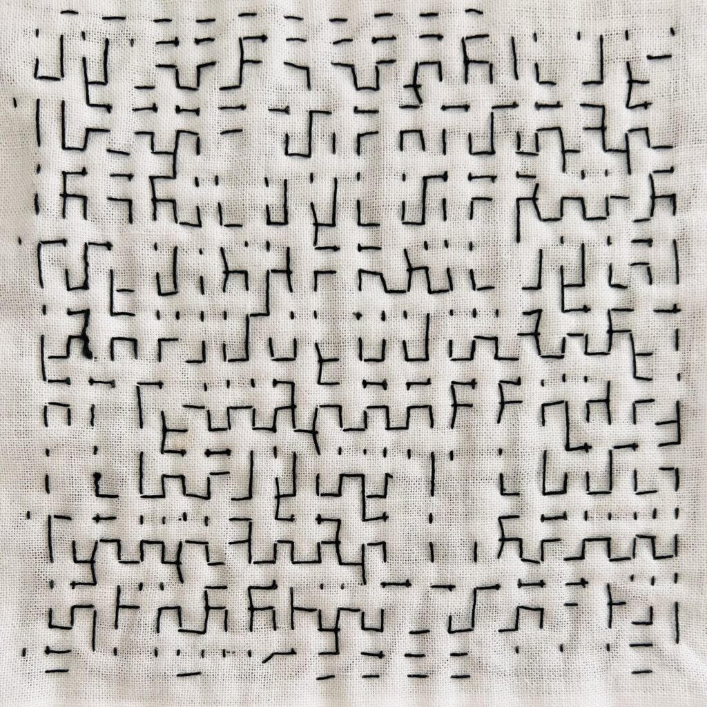 刺し子でデジタル数字の裏側画像