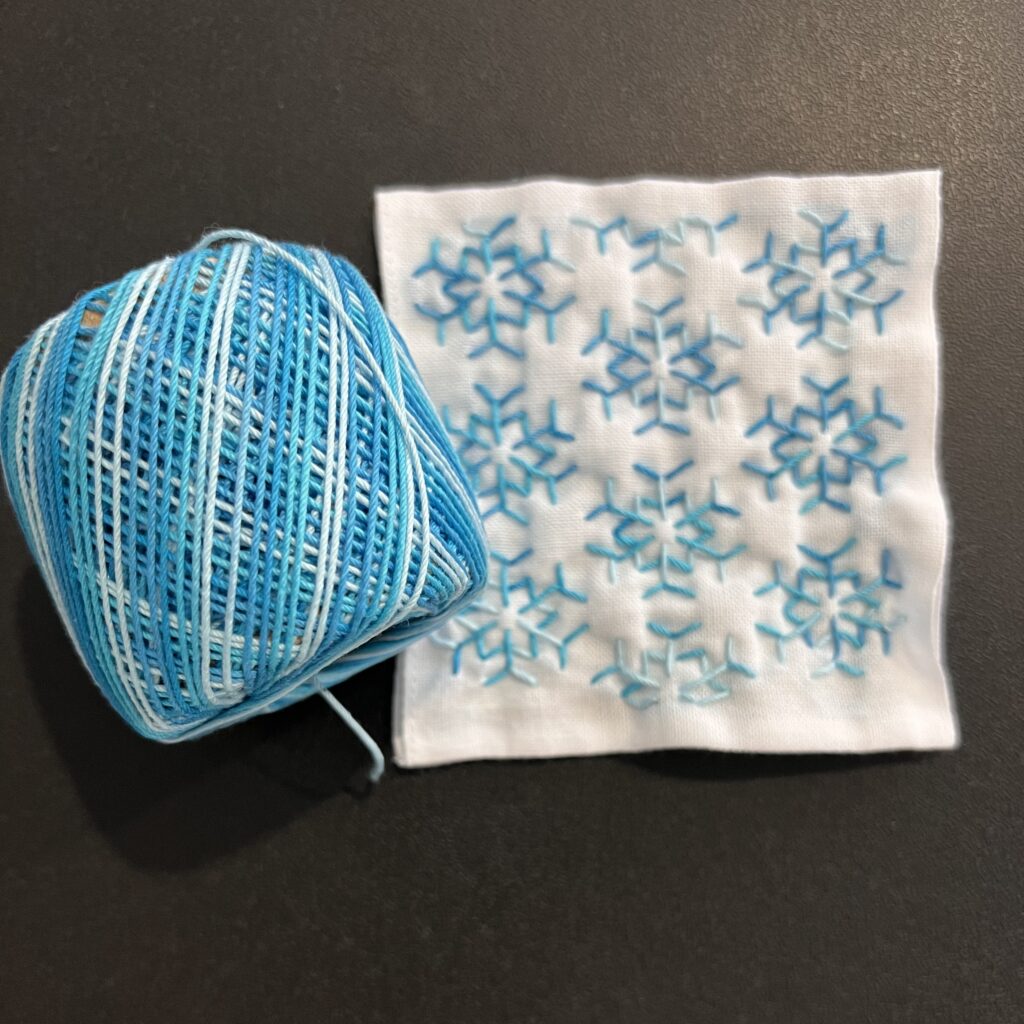 刺し子糸と雪の結晶IIの画像