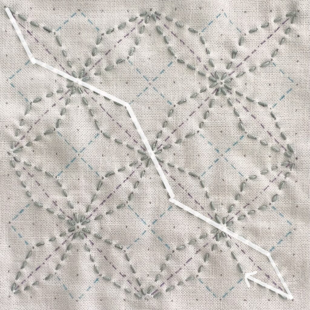 刺す子変わり麻形文の刺し方画像