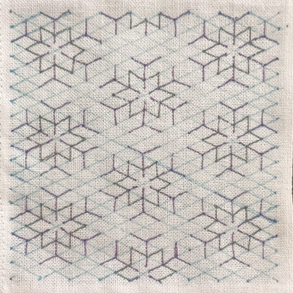 刺し子の雪の結晶Ⅱの下書き画像