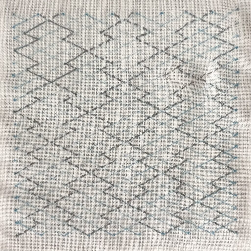 刺し子松皮菱の下書き画像