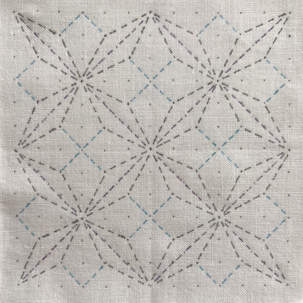 刺し子の変わり麻形文の下書き画像