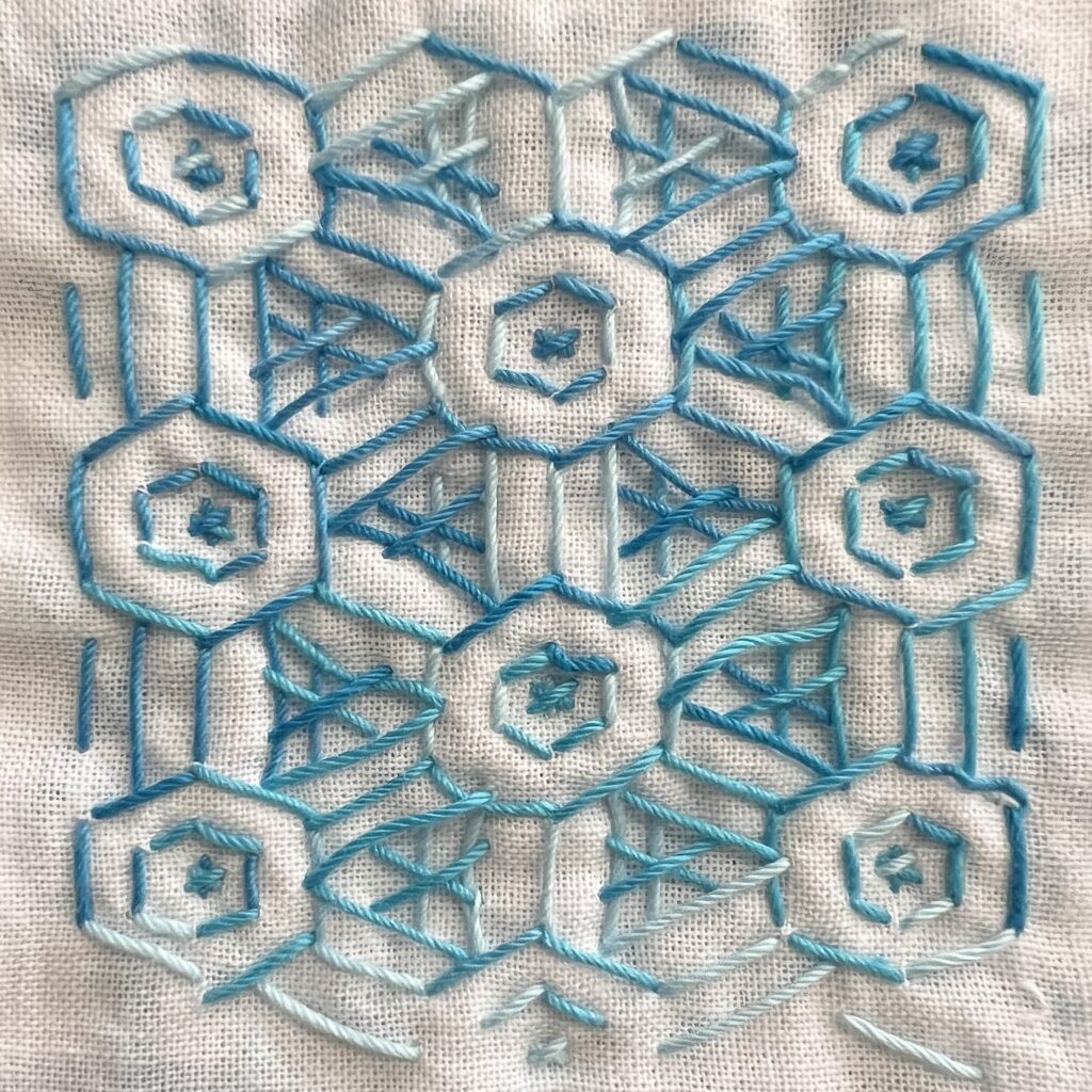 刺し子の雪の結晶IIの裏側画像